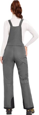 Жіночі гірськолижні штани GEMYSE, водонепроникні, вітронепроникні, з регульованими лямками, комбінезон для холодної погоди (XL, сірий)