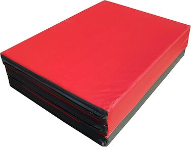 Складаний гімнастичний мат NiroSport 210x100x8 см, водонепроникний, для фітнесу, спорту, захисний, гостьове ліжко, червоний/зелений
