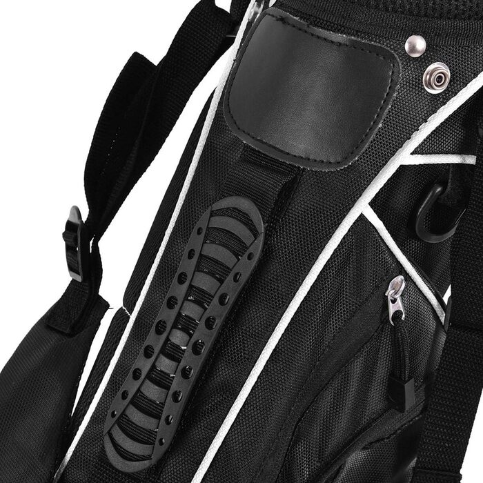 Чорна сумка для гольфу COSTWAY з підставкою, водонепроникною кришкою та 4 відділеннями, легка переносна сумка з відділенням для головок та ременем, для жінок та чоловіків