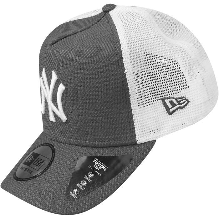 Кепка New Era Mesh Trucker Cap з логотипом New York Yankees, білий/вугільний, універсальний розмір