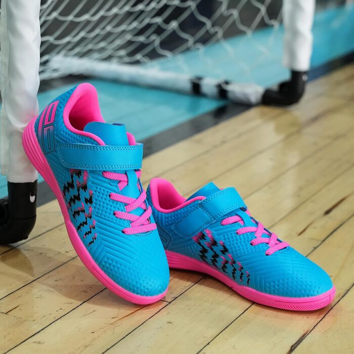 Дитячі футзальні кросівки JABASIC для залу (хлопчики, дівчатка) - розмір 32 EU, блакитний/рожевий