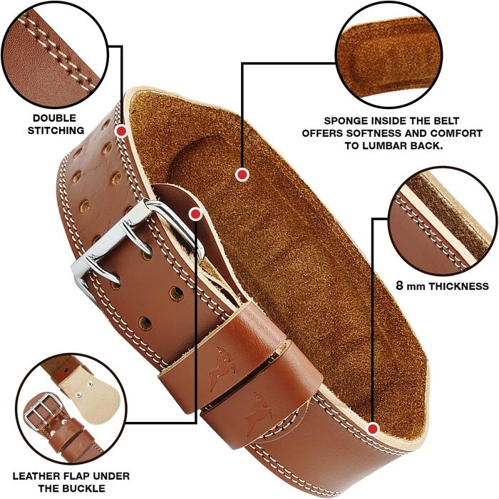 Пояс для важкої атлетики IBEX, шкіряний, 10.2 см, з підкладкою, підтримка поперекових хребців, замшеве оздоблення, сталева пряжка, для функціональних тренувань, бодібілдингу, пауерліфтингу, жиму лежачи, фітнес-залу, тренажеру