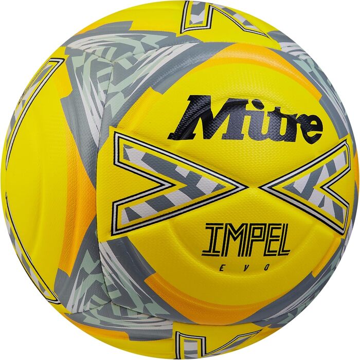 М'яч для футболу Mitre Impel Evo, білий (розмір 4, флуоресцентно-жовтий)