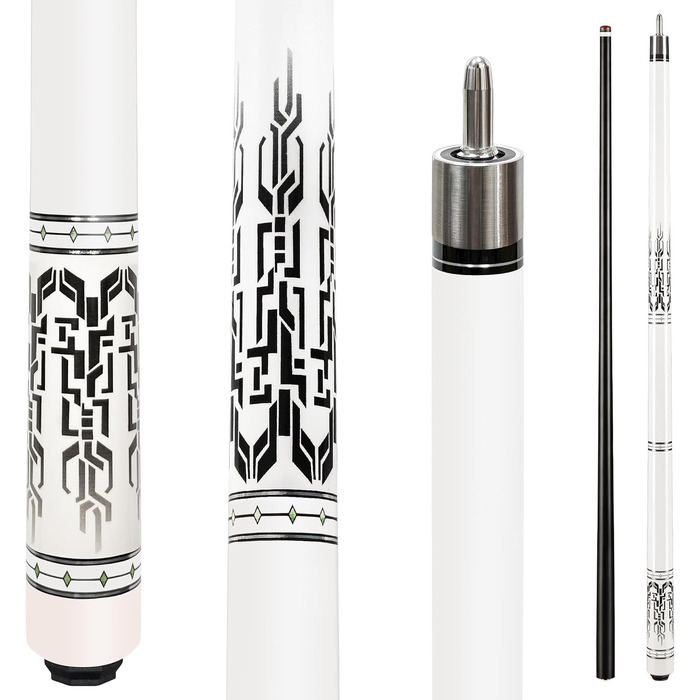 Більярдний кий HomeSeason Billardqueue: професійний, з карбоновим композитом, 147.3 см, діаметр 12.7 мм, 4-шарова верхівка, низька відбиття, 3 x 8/8 з'єднувальні штифти, ультрагладкий, вага 590 г