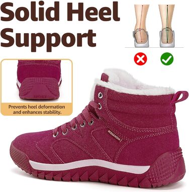 Зимові черевики Mishansha для жінок, теплі, з підкладкою, снігоступи, зимові черевики для активного відпочинку, розмір 36-48 EU (41 EU, теплий темно-червоний)