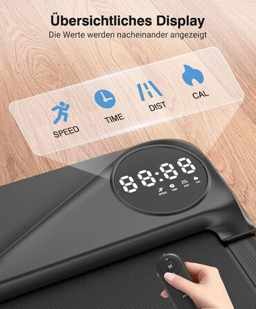 Бігова доріжка під стіл THERUN Walking Pad 2.75HP з пультом та LED-дисплеєм для дому та офісу