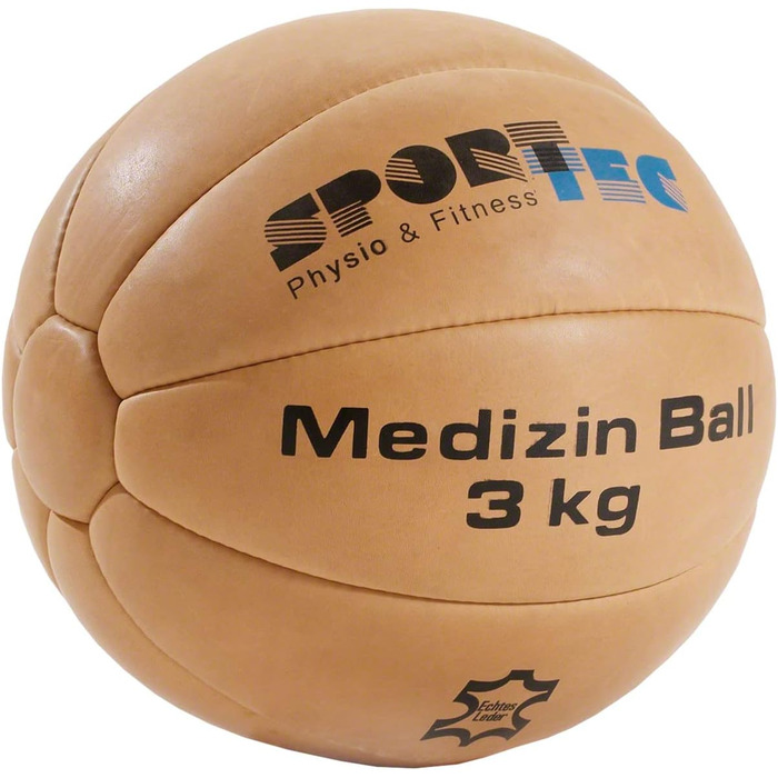 Медичний м'яч Sport-Tec 3 кг зі шкіри для фітнесу та реабілітації
