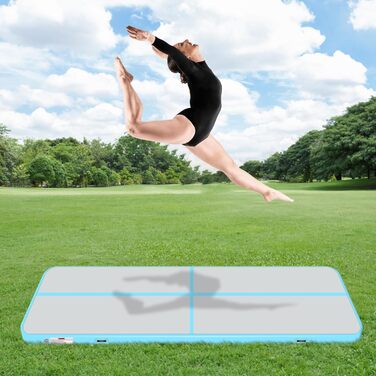 Надувний килимок для гімнастики BPB з електронасосом. 10 футів (300x100x10 см). Для дому, спортзалу, челедангу, йоги, пілатесу, бойових мистецтв, пляжу та водяних розваг.