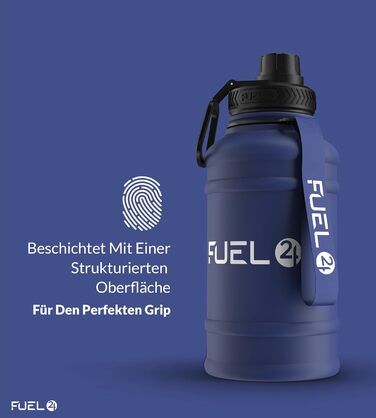 Fuel24 Extra Stark пляшка для води з нержавіючої сталі 1.3L та 2.2L, герметична, BPA Free, спортивна пляшка для фітнесу та тренувань, металева пляшка для води для дорослих, 1300 мл Candy