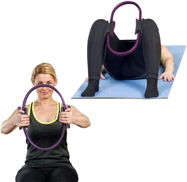 Кільце для пілатесу CampTeck з подвійними ручками, фітнес-кільце для йоги, фітнесу, тренувань, фіолетове