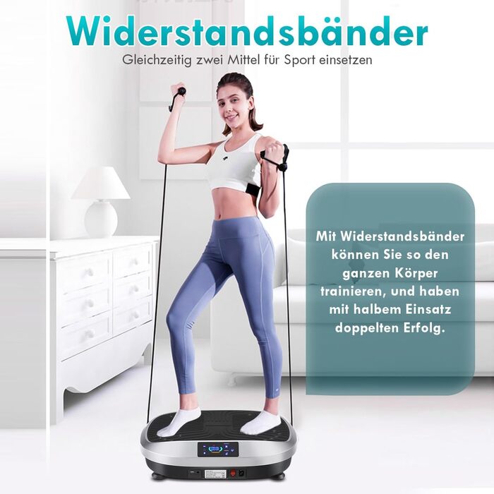 Вібраційна платформа для дому Sport - 6 програм, для м'язів та схуднення, срібна