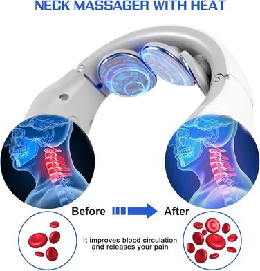 Електричний масажер для шиї та плечей з підігрівом та 4 режимами масажу