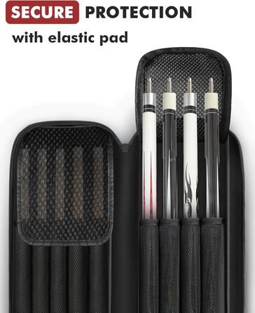 Чохол для більярдної ку́ли, 4x5, для 4 баттів та 5 штиків, м'яко стьобаний, з регульованим плечовим ременем (Червоний/Чорний)