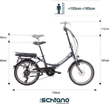 Електровелосипед F.lli Schiano E-Star 20'' складаний, 7-ступеневий, для дорослих, чоловіків і жінок, до 25 км/год, комфортний міський e-bike з мотором