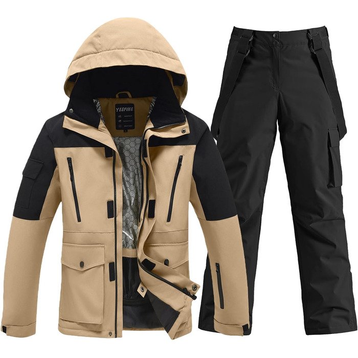 Комплект гірськолижний чоловічий HOTIAN: куртка та штани, теплий сніговий костюм, водонепроникний, вітронепроникний, для сноуборду та гірських лиж