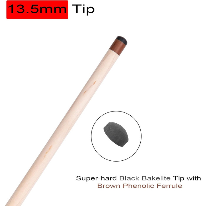 Білярдний кий Heavy Hitter Jump Break з наконечником Bakelite, 23 oz, 3-х частинний, чорний