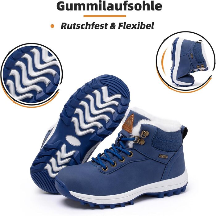 Черевики зимові Mishansha для хлопчиків, водонепроникні, Outdoor, трекінг, піші прогулянки, коричневі, 28 EU, блакитні