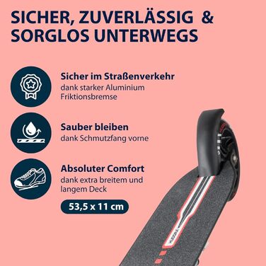 Самокат HUDORA Bold Wheel L з алюмінію, складаний, міський, з підніжкою, регульована висота, для дітей і дорослих до 100 кг