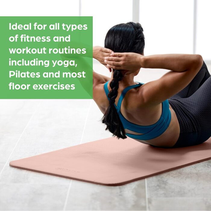 Yogamat Gaiam Essentials, товстий (1 см) чорний, 183x61 см, з ременем для транспортування - для йоги та фітнесу