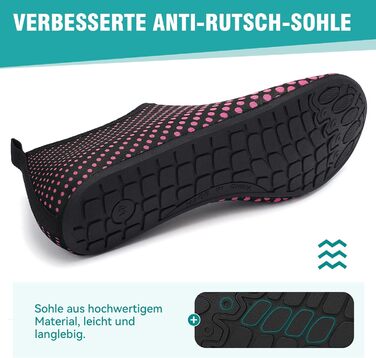 Шкарпетки для плавання та водних видів спорту, шкарпетки для басейну, шкарпетки для пляжу, антиковзкі, розмір 34-47 (40 EU, Rose Rot W995)