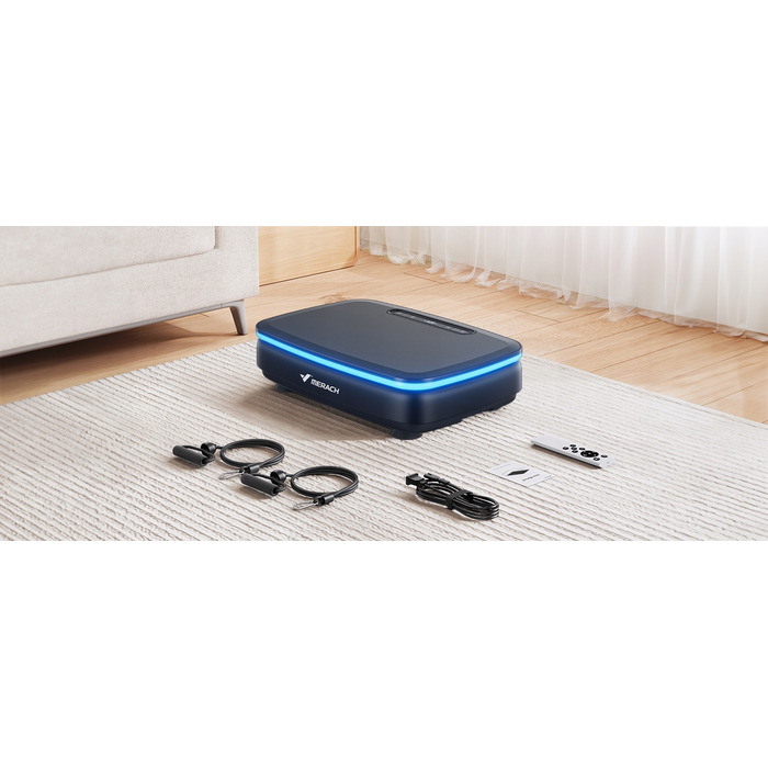 Віброплатформа для схуднення та масажу: 99 рівнів швидкості, 720 вібрацій/хв, Bluetooth, LED-дисплей