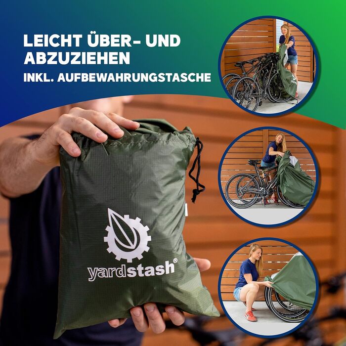Гараж для велосипедів YardStash на 3 велосипеда - водовідштовхувальний захисний чохол з блискавкою та світловідбиваючими елементами XXL