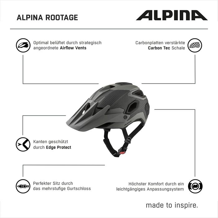 Шолом велосипедний Alpina Rootage Carbon, ендуро/трейл, дорослий, coffee-grey matt, 52-57 см
