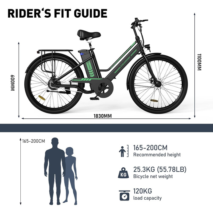 Електровелосипед COLORWAY BK8 26x2,35 дюйма, 250 Вт, знімний акумулятор 36В 12Аг, LED-дисплей, подвійний диск гальма, для підлітків і дорослих