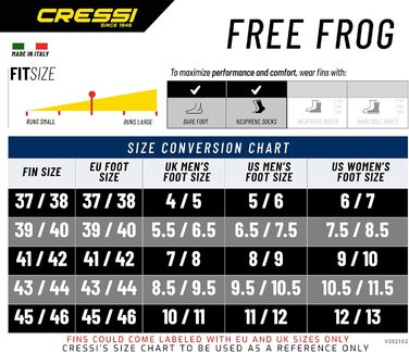 Ласти Cressi Free Frog для дайвінгу та снорклінгу, повноногі, EVA-гумові, унісекс, чорні, розмір 41/42