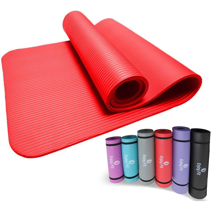 Фітнес-мат Yoga NBR 185x80 см червоний, спортивний килимок