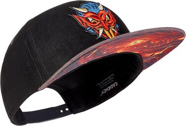 Кепка-снапбек Cadency унісекс з прямим козирком, регульований розмір, бейсболка (Devil - Чорна)