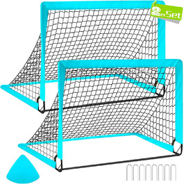 Ворота для футболу CATCHLUCK для дітей, 2 шт. у наборі, 100x80x80 см, блакитні