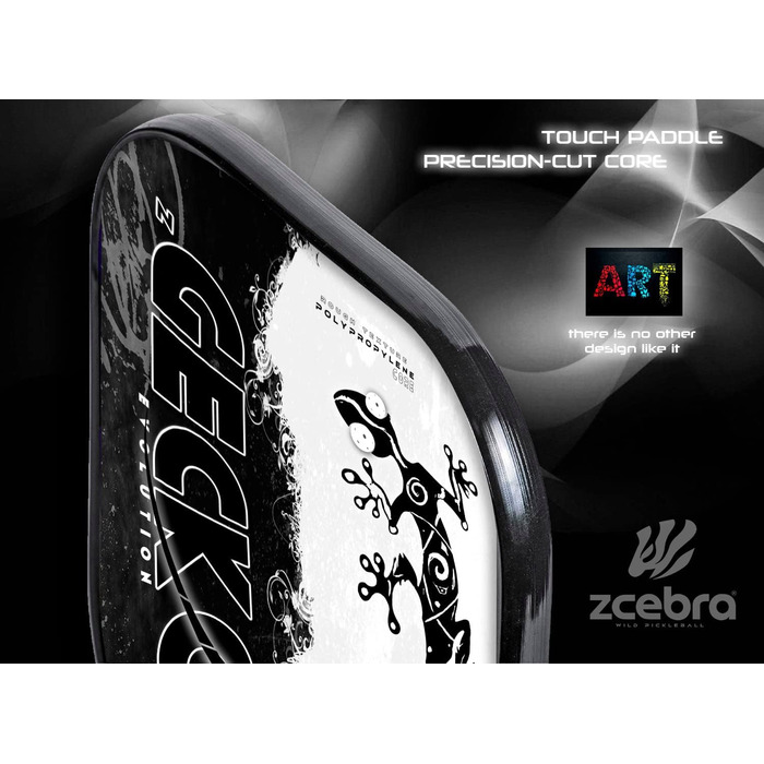 Ракетка для піклболу ZGECKO (біла), композитна, легка, з серцем з бджолиного дерева та поліпропіленом