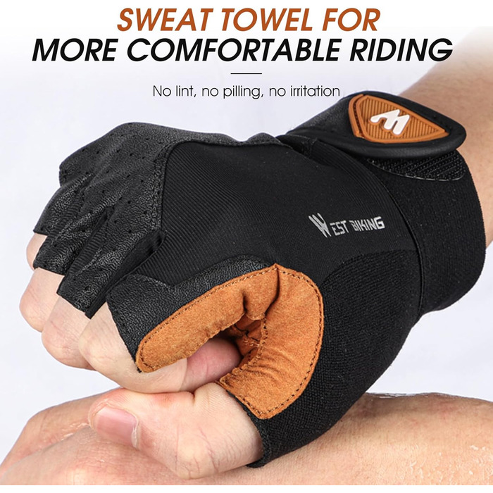 Велосипедні рукавички West Biking для чоловіків та жінок - дихаючі, безпальцеві, з неслизьким покриттям, для MTB, шосе та альпінізму, розмір XL