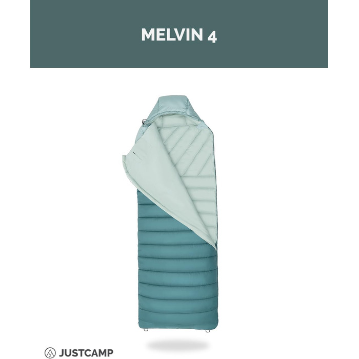 Спальний мішок Justcamp Melvin - 3 сезони (4-25°C) - 80 см, для дорослих та дітей, Mint