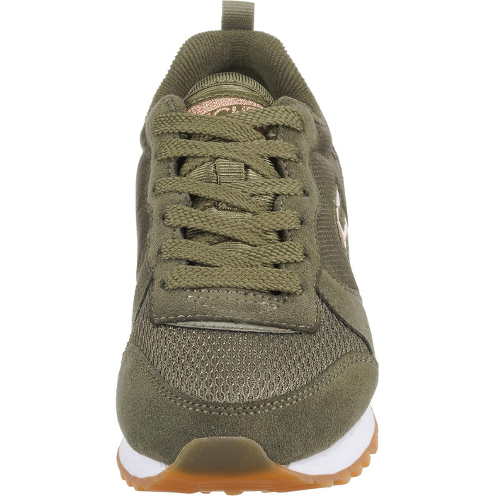 Кросівки жіночі Skechers OG 85 Goldn Gurl оливкові замша/нейлон/сітка з золотистою окантовкою, 38 EU