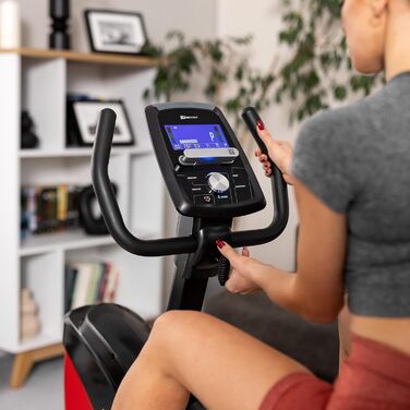 Горизонтальний велотренажер Hop-Sport HS-070L з Bluetooth, 12 програм, 16 рівнів навантаження, для дому, макс. вага 150 кг, червоний