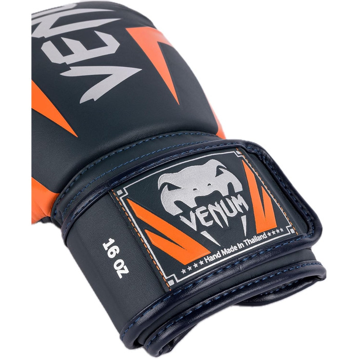 Боксерські рукавички Venum Elite (Морський, Срібний, Помаранчевий, 12 Oz)
