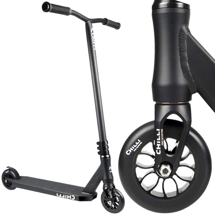 Скутер Chilli Pro Base/Rocky/Reaper для парку та вулиці. Трюковий ролер для початківців та професіоналів (Reaper, висота 84 см, чорний)