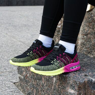 Жіночі кросівки Hitmars для бігу та фітнесу: дихаючі, з амортизацією, чорний колір, розміри EU 36-42