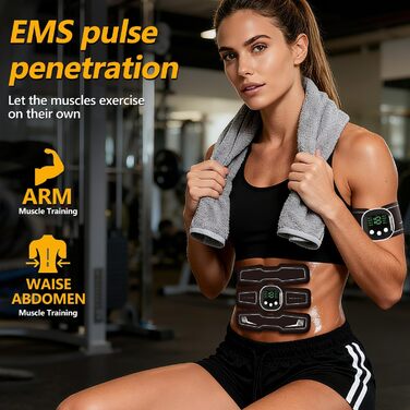 EMS тренажер для пресу Pro, стимулятор м'язів живота, 8 режимів та 19 інтенсивностей для пресу, інтелектуальна фітнес-стимуляція, цільова стимуляція м'язів живота