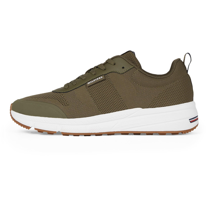 Чоловічі кросівки Tommy Hilfiger Runner Lightweight Modern Knit, темно-зелені (Army Green), розмір 40 EU