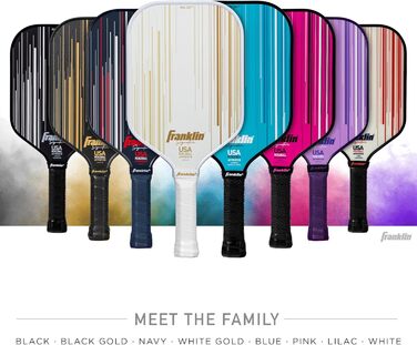 Професійна ракетка для піклболу Franklin Sports Signature Series з покриттям MaxGrit, поліпропіленовий сердечник 13/16 мм, для турнірів, сертифікована USAPA