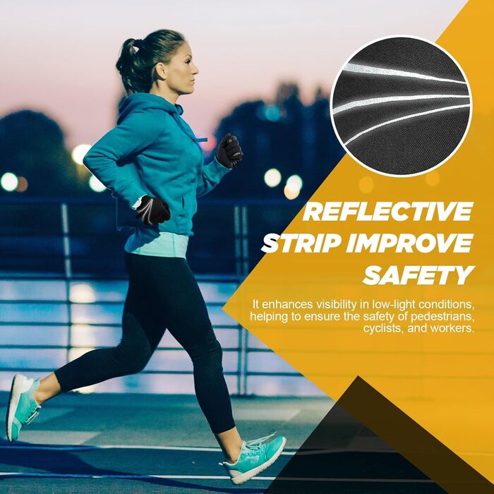 Зимові рукавички TANSTC для чоловіків та жінок з підтримкою сенсорного екрану, теплі, водонепроникні, для катання на велосипеді, бігу та лижного спорту, чорного кольору