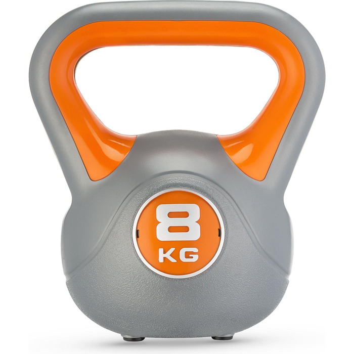 Гиря Gymtek 8 кг, ергономічна ручка, для силових тренувань, фітнесу, домашнього спортзалу, помаранчева