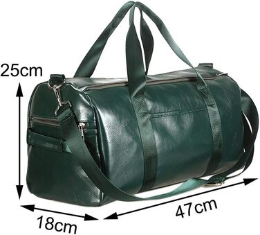 Спортивна сумка з відділенням для взуття та мокрих речей, дорожня сумка з PU шкіри, велика, водонепроникна, для фітнесу, подорожей, спортзалу, чоловіча/жіноча (Зелена)