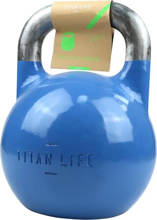 TITAN LIFE PRO Гиря для кросфіту 12 кг, сталева, професійна, з великою основою, для змагань, синя