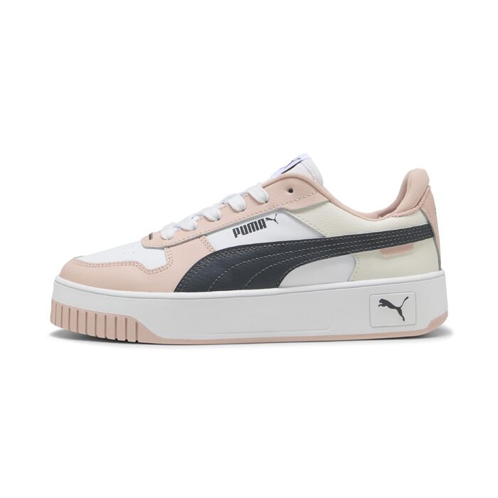 Жіночі кросівки PUMA Carina Street, біло-сірі з рожевим акцентом, розмір 38 EU