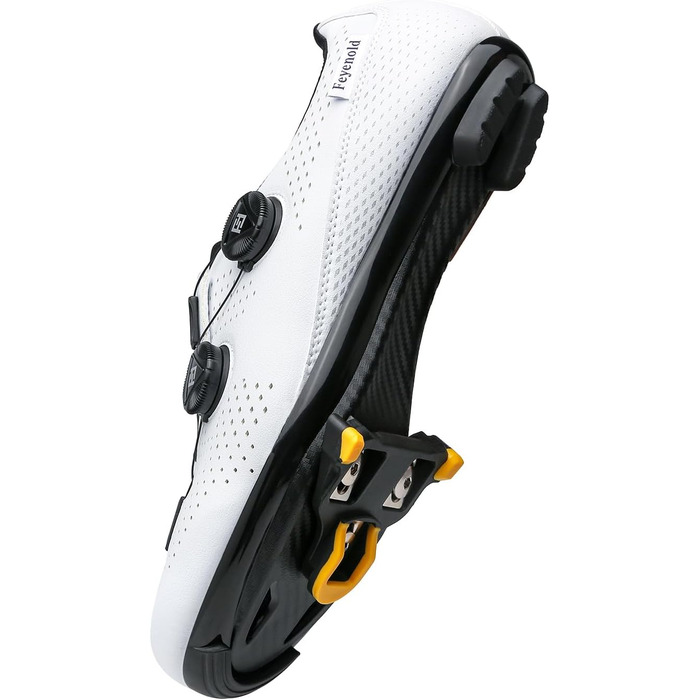 Велотуфлі для чоловіків та жінок, сумісні з SPD-SL/Look KEO, з кріпленнями, розмір 43 EU, білі