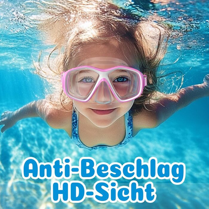 Дитяча маска для снорклінгу COOLOO з тканиною, дитячі окуляри для плавання з насадкою на ніс для хлопчиків і дівчаток-підлітків, 【Патентовано】Маска для снорклінгу 180° Панорама HD, проти запотівання, проти протікання для дітей 4-16 років (4 моделі 2/ Зеле